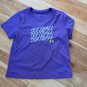 Under Armour Kids Purple Softball Tee